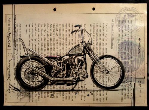 Cay Brøndum, arte moto , arte sulle moto , disegni sulle moto,