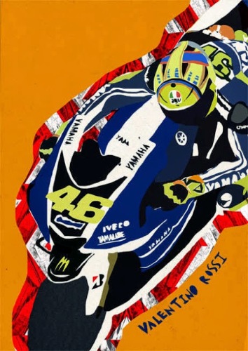 Arte sulle moto, arte moto, illustrazioni moto, disegni moto, Lisa Statham, arte sulla moto gp,