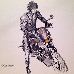 cabanaem, disegni moto, arte moto, arte sulle moto ,