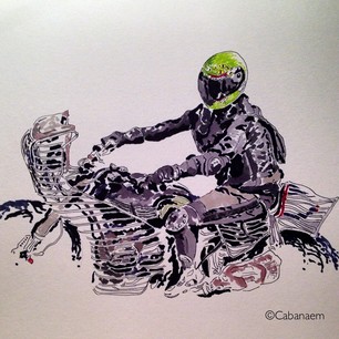 cabanaem, disegni moto, arte moto, arte sulle moto ,